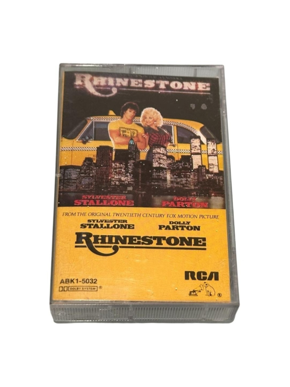 Vintage Dolly Parton Stallone Cassette Rhinestone Soundtrack RCA Yellow